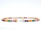 Rosegouden tennisarmband met multi colour edelstenen – foto 4 – kavel bij Onlineveilingmeester