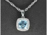 Witgouden entourage hanger bezet met topaas en diamanten, excl. ketting – kavel bij Onlineveilingmeester