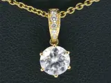 Gouden solitair hanger met een diamant 1.00 carat, excl. ketting – kavel bij Onlineveilingmeester