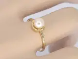 Gouden ring met een parel – foto 2 – kavel bij Onlineveilingmeester