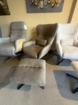 Fauteuil met voetenbank, relaxfauteuil AJ Living, stone – foto 4 – kavel bij Onlineveilingmeester, Joure