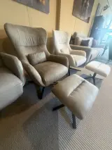 Fauteuil met voetenbank, relaxfauteuil AJ Living, stone – foto 3 – kavel bij Onlineveilingmeester, Joure