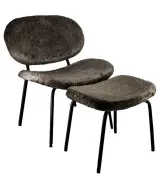 Fauteuil met voetenbank Homebound, Pip, zwart – kavel bij Onlineveilingmeester, Joure
