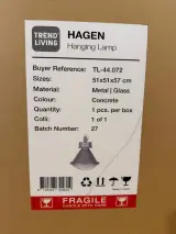 Hanglamp Trend living, Hagen, concrete – kavel bij Onlineveilingmeester, Joure