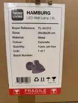 Wand lamp 4 stuks!! Trend living, Hamburg, metal – kavel bij Onlineveilingmeester, Joure