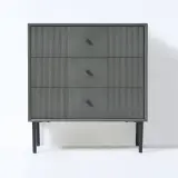 2x Ladekast met 3 laden – Bijzettafel – 61 x 33 x 66 cm – Hout - Donkergrijs VIDI, Gravur – kavel bij Onlineveilingmeester, Hoogeveen
