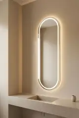 Ovale LED Badkamerspiegel 140×45 cm – Anti-Condens & 3 Lichtkleuren VIDI, Hakon – kavel bij Onlineveilingmeester, Hoogeveen
