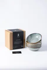 4x Kommen set van 6 stuks – Ø18 cm – saliegroen, VIDI, Alba – kavel bij Onlineveilingmeester, Hoogeveen