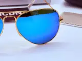 Rayban Zonnebril Aviator Large Metal matte gold blue polarized – foto 3 – kavel bij Onlineveilingmeester