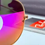 Rayban Zonnebril Aviator Large Metal matte gold violet polarized – foto 5 – kavel bij Onlineveilingmeester