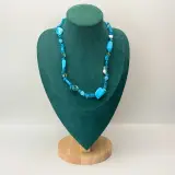 Collier lapis lazuli, gepolijst parelmoer en agaat – kavel bij Onlineveilingmeester
