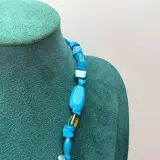 Collier lapis lazuli, gepolijst parelmoer en agaat – foto 2 – kavel bij Onlineveilingmeester