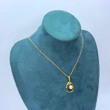 Goldplated collier met pendant en parel – kavel bij Onlineveilingmeester