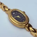 Helbros goldplated dameshorloge met diamant – foto 2 – kavel bij Onlineveilingmeester