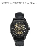 Buona Monte Napoleone II goud/zwart automatisch herenhorloge – kavel bij Onlineveilingmeester