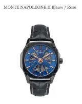 Buona Monte Napoleone II blauw/rose automatisch herenhorloge – kavel bij Onlineveilingmeester