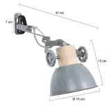 2x Klemspot en wandlamp E27 fitting, Steinhauer, Gearwood 2752GR, Grijs, 2026 – foto 2 – kavel bij Onlineveilingmeester, Heerenveen