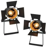 2x Industriële tafellamp met E27 fitting, Mexlite, Carré 3380ZW, Zwart, 2026 – kavel bij Onlineveilingmeester, Heerenveen