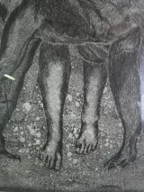 Mysterieus Surrealistisch Kunstwerk achter glas – foto 9 – kavel bij De Kringwinkel, Heverlee
