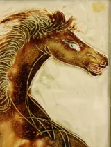 Maw & Co. – handbeschilderd majolicategeltableau met steigerend paard – foto 4 – kavel bij De Kringwinkel, Antwerpen