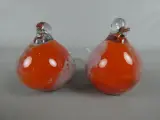 Set van 2 glazen vogelbeeldjes oranje – foto 2 – kavel bij De Kringwinkel, Diest