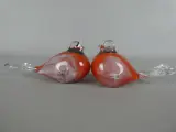 Set van 2 glazen vogelbeeldjes oranje – foto 4 – kavel bij De Kringwinkel, Diest