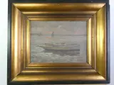 Olieverfschilderij met boot - gesigneerd A. Dewaele – foto 2 – kavel bij De Kringwinkel, Heverlee