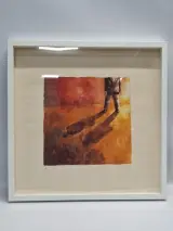 Gelimiteerde kunstzeefdruk / lithografie - figuur met schaduwen (nummer 27/50, E.A.) – kavel bij De Kringwinkel, Gent