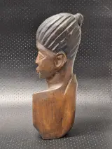 Set van twee vintage Oost-Afrikaanse houten bustes van een koppel – foto 11 – kavel bij De Kringwinkel, Gent