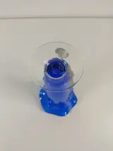 Blauwe glazen vaas met bloemdecoratie – foto 10 – kavel bij De Kringwinkel, Turnhout