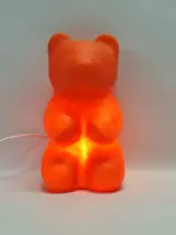 Vintage HEICO Gummibeer Lamp - Oranje Zittende Beer – foto 2 – kavel bij De Kringwinkel, Gent