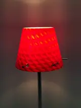 Herstal Gil Tafellamp - Deens Design - Rood Dubbelglas & Chroom – foto 6 – kavel bij De Kringwinkel, Gent
