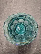 Vintage turquoise glazen vaas in Murano-stijl met metalen frame – foto 7 – kavel bij De Kringwinkel, Gent