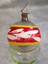 Vintage glazen kerstdecoratie set: piek, kerstballen en kralenslinger – foto 15 – kavel bij De Kringwinkel, Gent