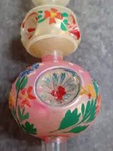 Vintage glazen kerstdecoratie set: piek, kerstballen en kralenslinger – foto 5 – kavel bij De Kringwinkel, Gent
