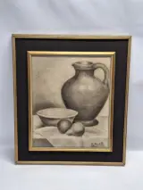 Originele houtskooltekening stilleven - H. Baetslé - 1946 – kavel bij De Kringwinkel, Gent