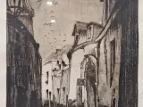 Originele ets 'Rue de la Cigogne' - Henri Quittelier – foto 11 – kavel bij De Kringwinkel, Gent