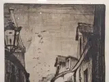 Originele ets 'Rue de la Cigogne' - Henri Quittelier – foto 12 – kavel bij De Kringwinkel, Gent