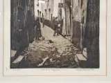 Originele ets 'Rue de la Cigogne' - Henri Quittelier – foto 10 – kavel bij De Kringwinkel, Gent