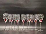 Set van 14 wijn- en champagneglazen met rode accenten in de stoom – foto 3 – kavel bij De Kringwinkel, Gent