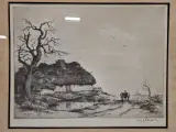 Originele ets 'Kempische Hoeve' - Dirk Baksteen - 1952 – foto 2 – kavel bij De Kringwinkel, Gent