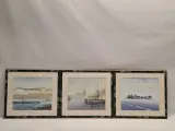 Set van 3 ingelijste landschapsprints / reproducties door Gerrit Neven - nederlandse kust-, duin- en stadsgezichten – foto 2 – kavel bij De Kringwinkel, Gent