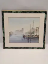 Set van 3 ingelijste landschapsprints / reproducties door Gerrit Neven - nederlandse kust-, duin- en stadsgezichten – foto 3 – kavel bij De Kringwinkel, Gent