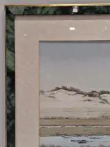 Set van 3 ingelijste landschapsprints / reproducties door Gerrit Neven - nederlandse kust-, duin- en stadsgezichten – foto 25 – kavel bij De Kringwinkel, Gent