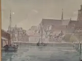 Set van 3 ingelijste landschapsprints / reproducties door Gerrit Neven - nederlandse kust-, duin- en stadsgezichten – foto 8 – kavel bij De Kringwinkel, Gent