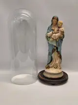 2 religieuze beelden waaronder Art Deco Maria buste en Madonna met kind onder glazen stolp – foto 11 – kavel bij De Kringwinkel, Gent