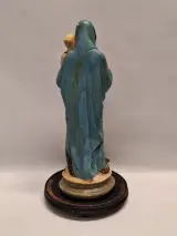2 religieuze beelden waaronder Art Deco Maria buste en Madonna met kind onder glazen stolp – foto 17 – kavel bij De Kringwinkel, Gent