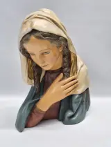 2 religieuze beelden waaronder Art Deco Maria buste en Madonna met kind onder glazen stolp – foto 5 – kavel bij De Kringwinkel, Gent
