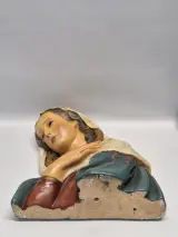 2 religieuze beelden waaronder Art Deco Maria buste en Madonna met kind onder glazen stolp – foto 9 – kavel bij De Kringwinkel, Gent