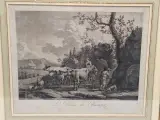 Antieke gravure naar Adriaen van de Velde door François Basan - "Le retour des champs" (Het terugkeren van de velden) – foto 2 – kavel bij De Kringwinkel, Gent